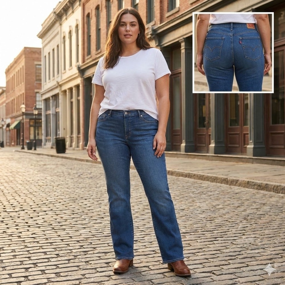 Levis 512 Perfectly Slimming Bootcut Jeans Womens 14S 32 Blue Stretch NWT
